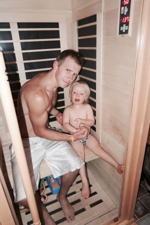 Ryan and Ryder heating up in the sauna! 